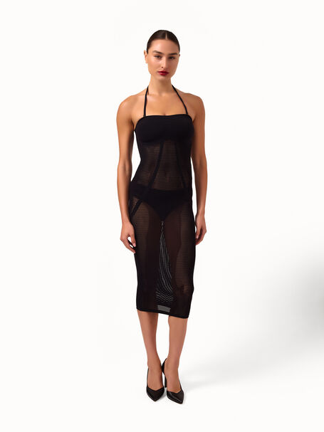 Net Rib Swim Dress